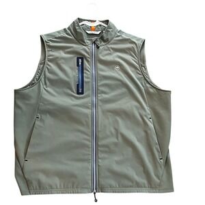 Peter Millar Crown Sport Mens XXL Sage Green Full Zip Performance Golf Vest